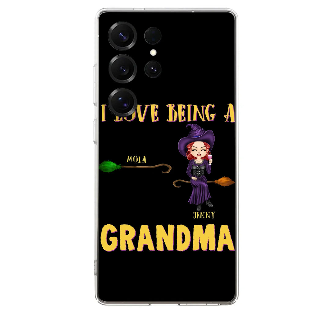 Personalized Witch Grandma Phone Case - Gift Idea For Halloween/Witch/Grandma - Upto 8 Kids - I Love Being A Grandma - Case For iPhone/Samsung