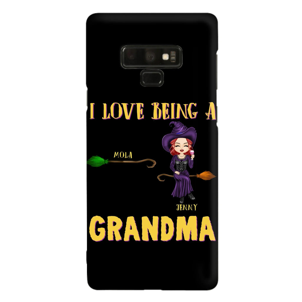 Personalized Witch Grandma Phone Case - Gift Idea For Halloween/Witch/Grandma - Upto 8 Kids - I Love Being A Grandma - Case For iPhone/Samsung