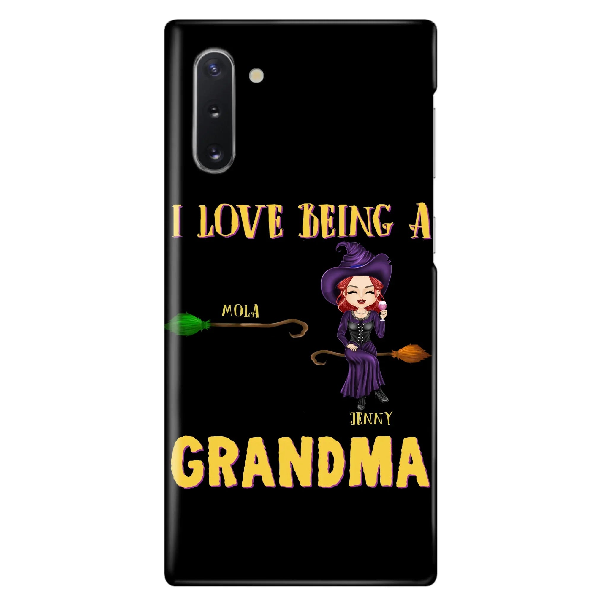 Personalized Witch Grandma Phone Case - Gift Idea For Halloween/Witch/Grandma - Upto 8 Kids - I Love Being A Grandma - Case For iPhone/Samsung