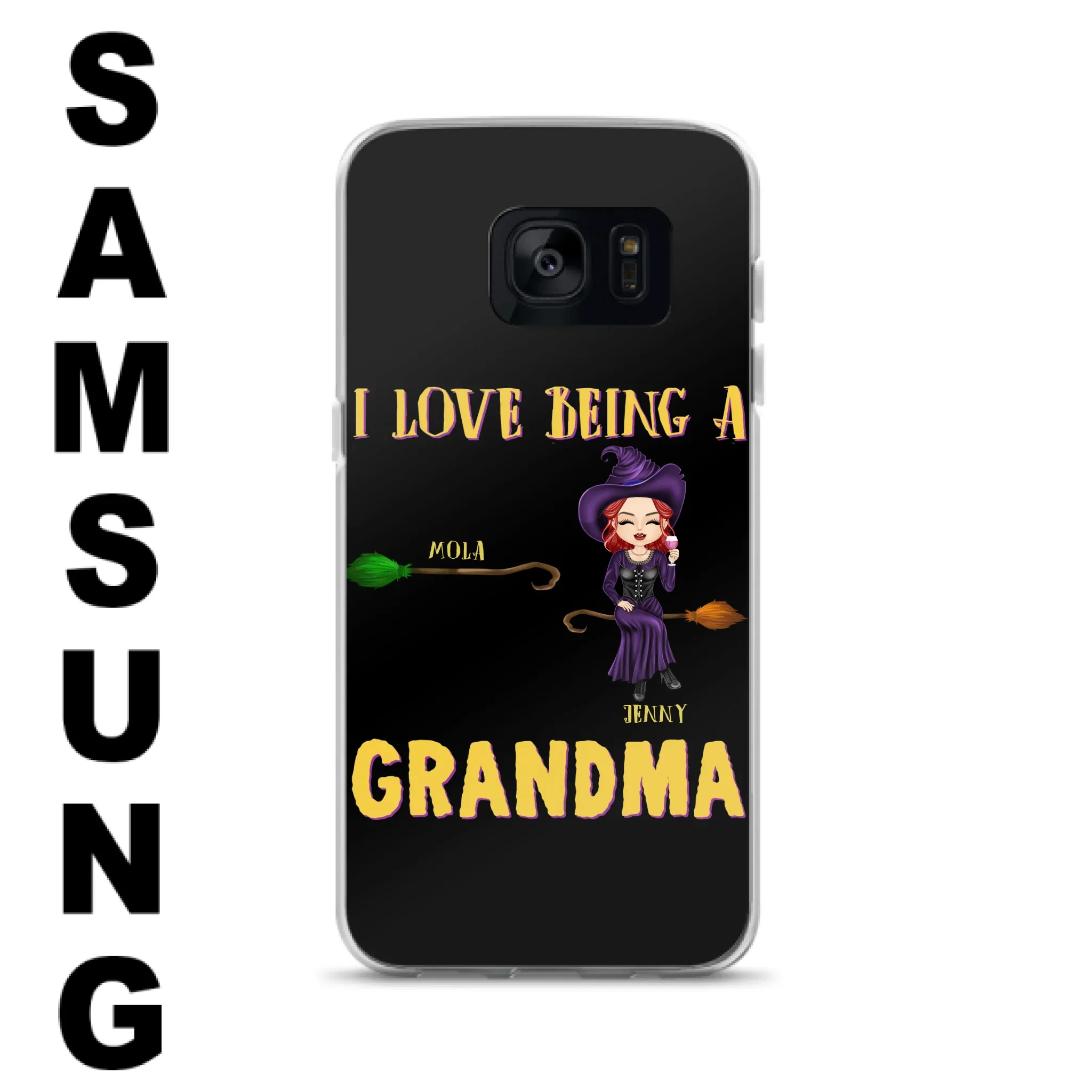 Personalized Witch Grandma Phone Case - Gift Idea For Halloween/Witch/Grandma - Upto 8 Kids - I Love Being A Grandma - Case For iPhone/Samsung