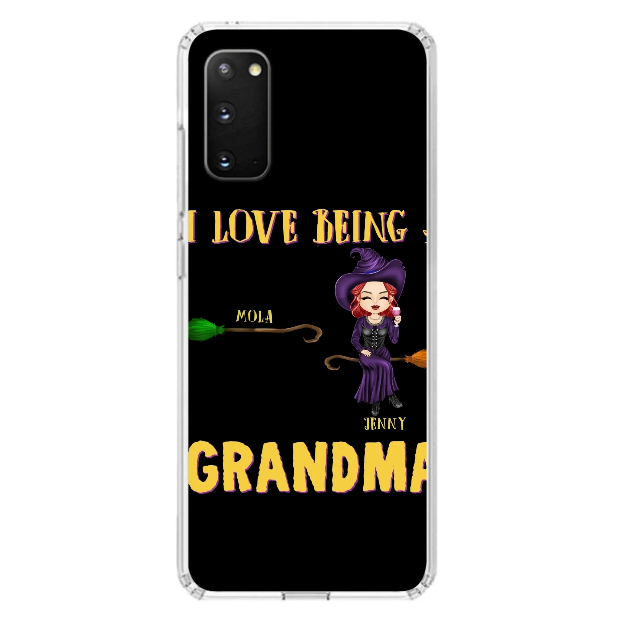 Personalized Witch Grandma Phone Case - Gift Idea For Halloween/Witch/Grandma - Upto 8 Kids - I Love Being A Grandma - Case For iPhone/Samsung