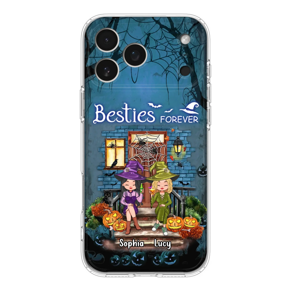 Custom Personalized Halloween Friend Phone Case - Upto 5 Friends - Halloween Gift Idea for Friends/Sisters - Besties Forever - Case for iPhone/Samsung