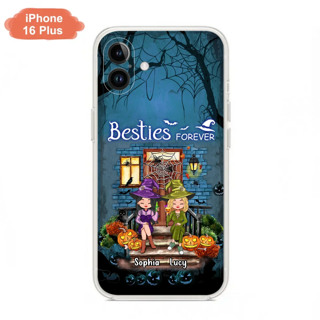 Custom Personalized Halloween Friend Phone Case - Upto 5 Friends - Halloween Gift Idea for Friends/Sisters - Besties Forever - Case for iPhone/Samsung