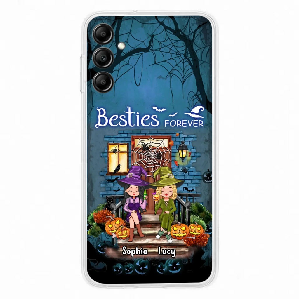 Custom Personalized Halloween Friend Phone Case - Upto 5 Friends - Halloween Gift Idea for Friends/Sisters - Besties Forever - Case for iPhone/Samsung