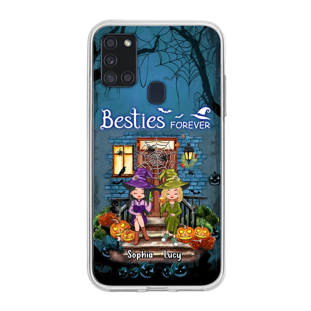 Custom Personalized Halloween Friend Phone Case - Upto 5 Friends - Halloween Gift Idea for Friends/Sisters - Besties Forever - Case for iPhone/Samsung