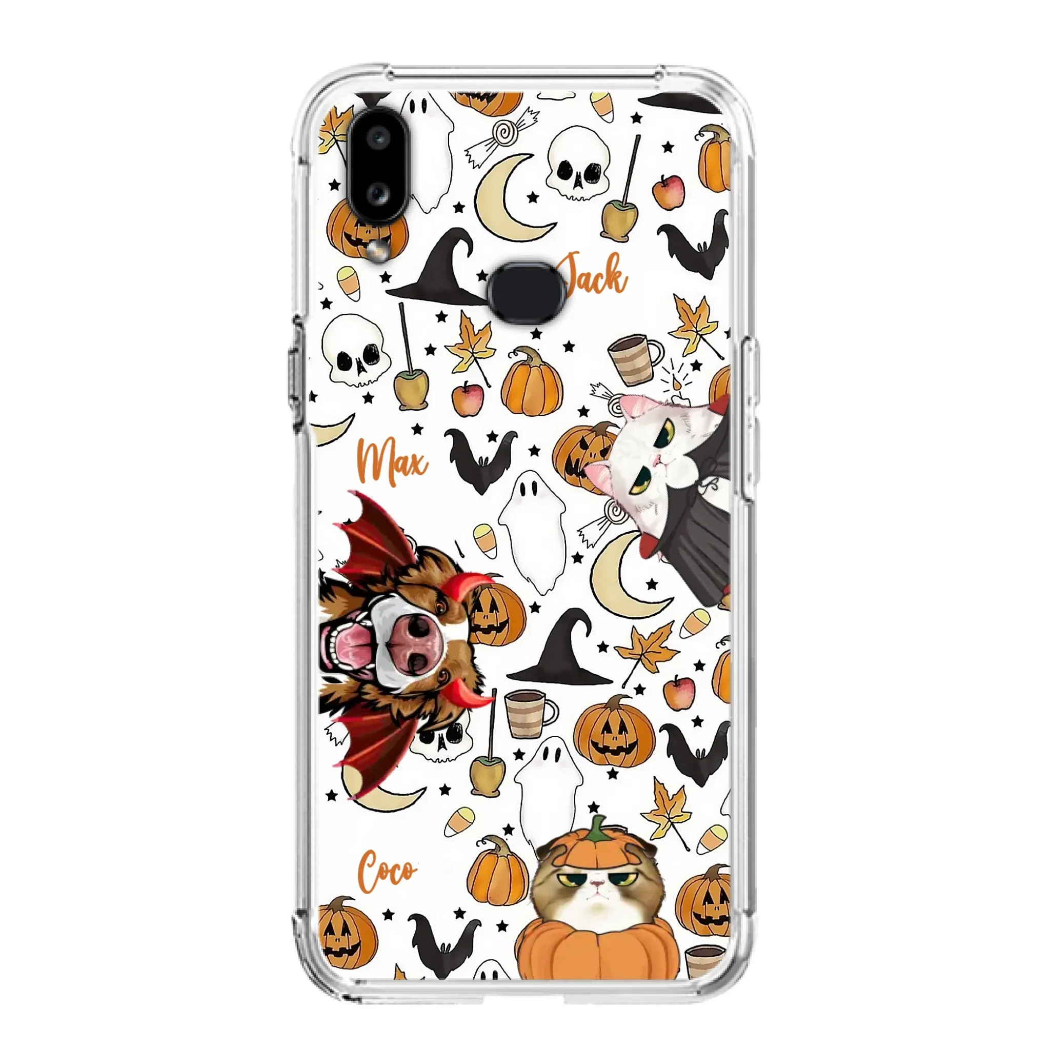 Custom Personalized Halloween Pet Phone Case - Upto 3 Pets - Gift Idea For Dog/Cat Owners - Case for iPhone/Samsung