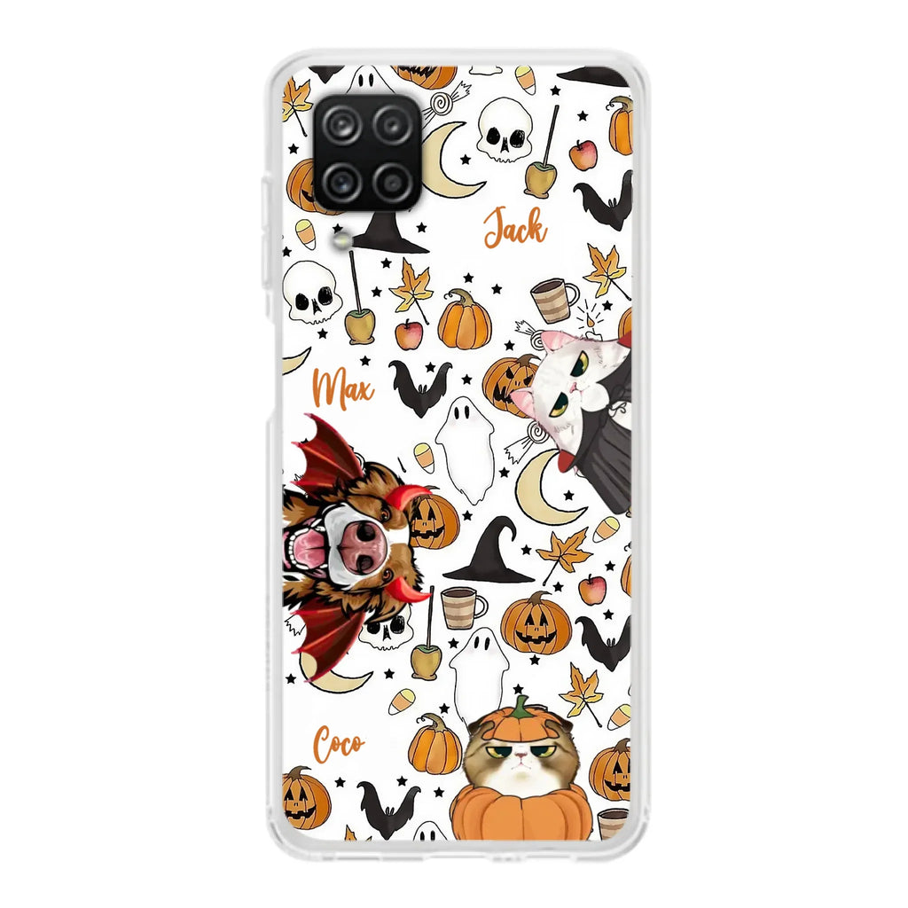 Custom Personalized Halloween Pet Phone Case - Upto 3 Pets - Gift Idea For Dog/Cat Owners - Case for iPhone/Samsung