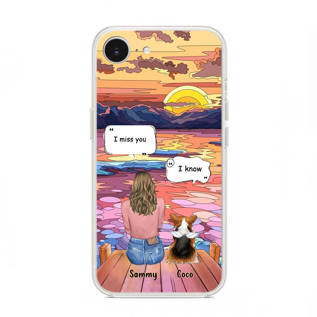 Custom Personalized Memorial Pet Phone Case - Upto 3 Pets - Memorial Gift Idea For Dog/Cat/Rabbits Owners - Case for iPhone/Samsung  - I Miss You