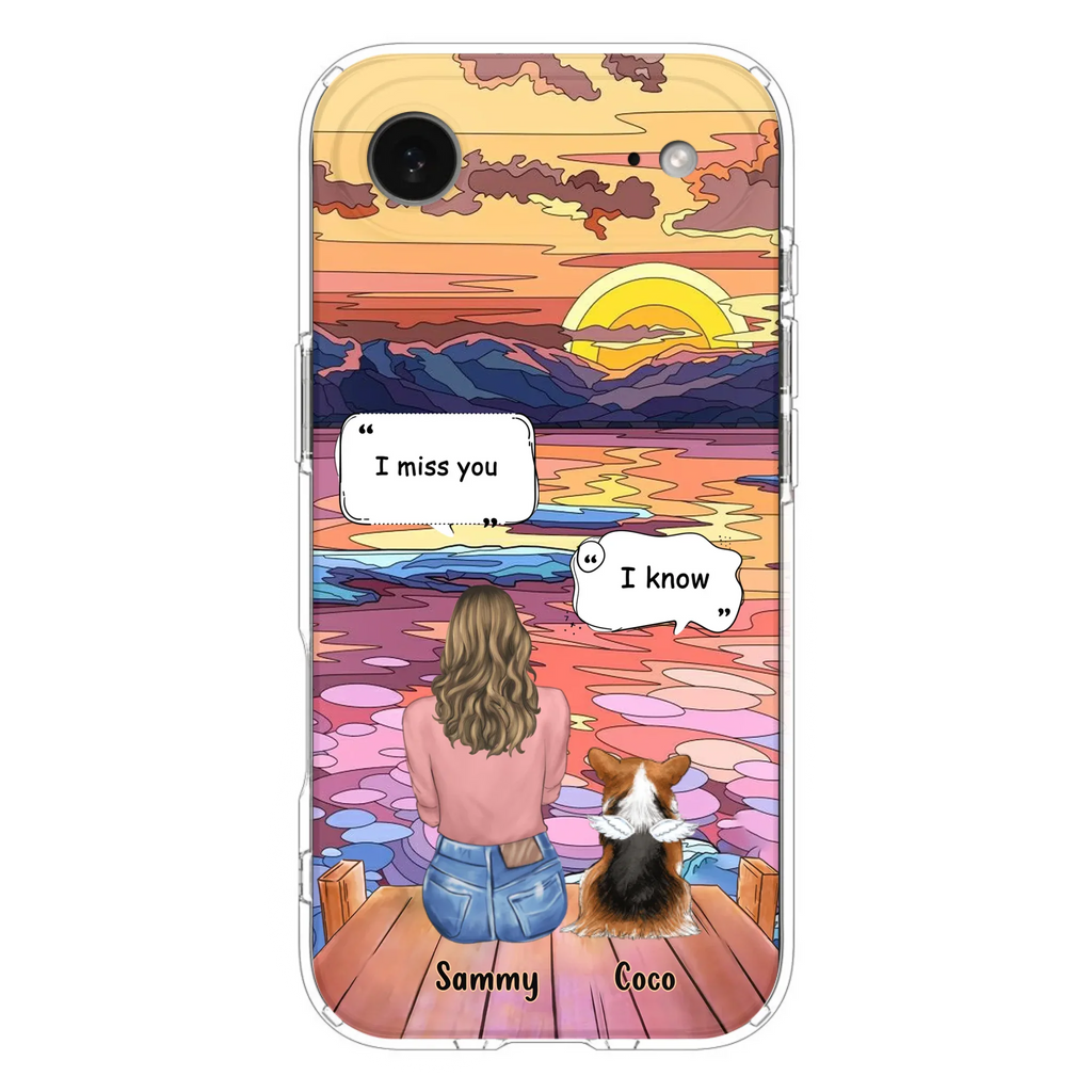 Custom Personalized Memorial Pet Phone Case - Upto 3 Pets - Memorial Gift Idea For Dog/Cat/Rabbits Owners - Case for iPhone/Samsung  - I Miss You