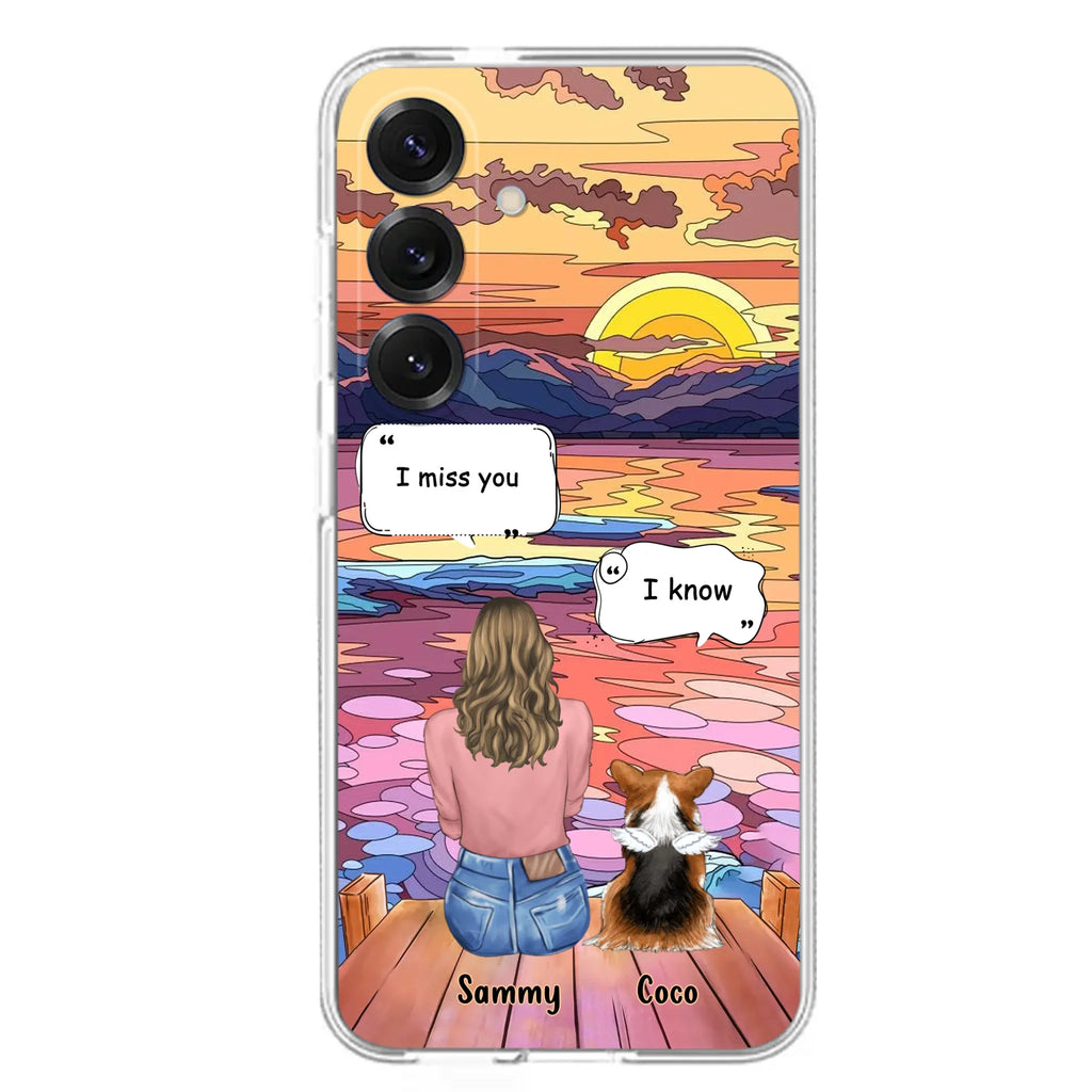 Custom Personalized Memorial Pet Phone Case - Upto 3 Pets - Memorial Gift Idea For Dog/Cat/Rabbits Owners - Case for iPhone/Samsung  - I Miss You