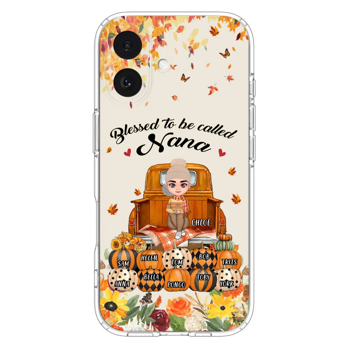 Custom Personalized Grandma Autumn Phone Case - Gift Idea For Grandma - Upto 10 Kids -  Case For iPhone/Samsung - Blessed To Be Called Nana