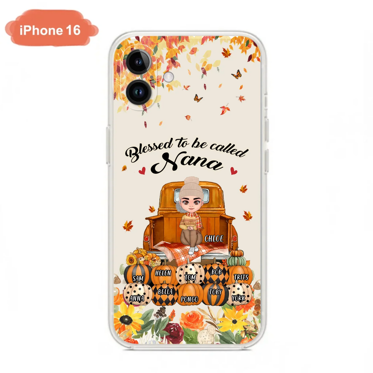 Custom Personalized Grandma Autumn Phone Case - Gift Idea For Grandma - Upto 10 Kids -  Case For iPhone/Samsung - Blessed To Be Called Nana