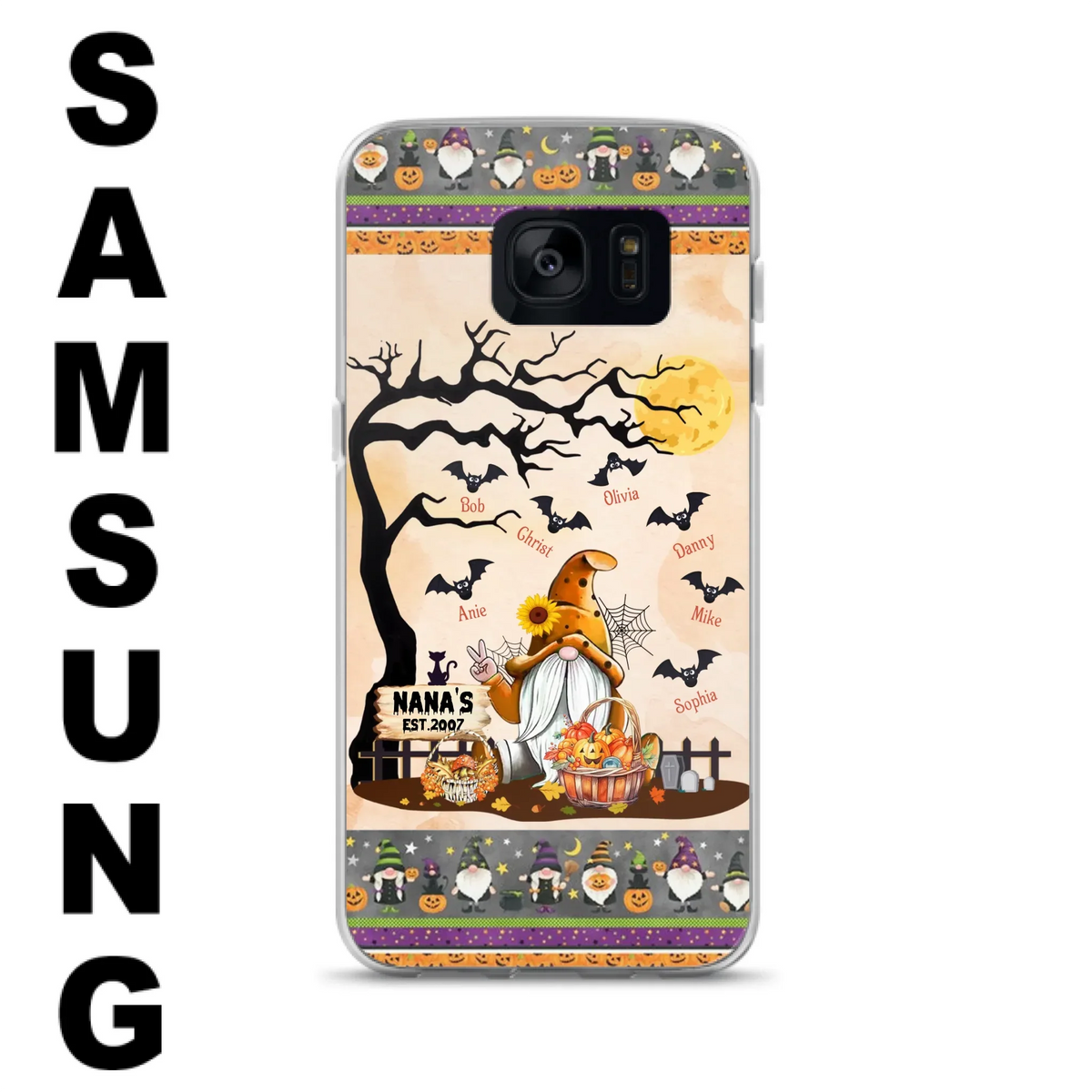 Custom Personalized Boo Grandma Phone Case - Halloween Gift For Grandma - Upto 7 Kids - Case For iPhone/ Samsung