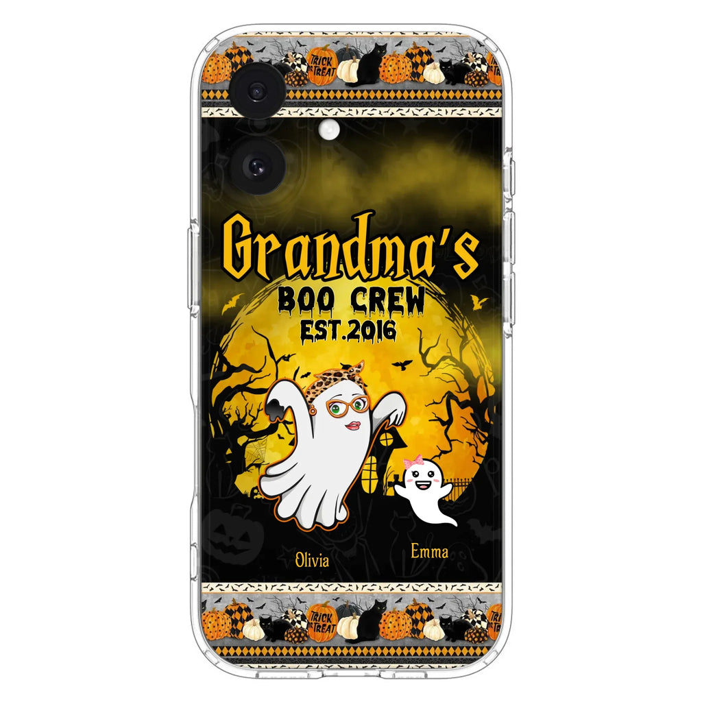 Custom Personalized Grandma Phone Case - Halloween Gift For Grandma - Upto 7 Kids - Grandma's Boo Crew - Case For iPhone/ Samsung