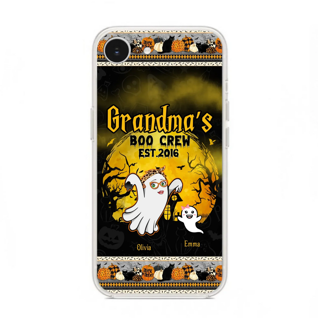 Custom Personalized Grandma Phone Case - Halloween Gift For Grandma - Upto 7 Kids - Grandma's Boo Crew - Case For iPhone/ Samsung