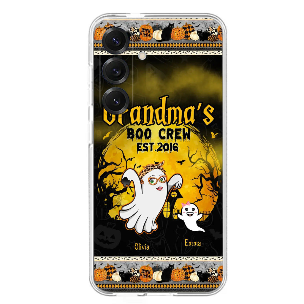 Custom Personalized Grandma Phone Case - Halloween Gift For Grandma - Upto 7 Kids - Grandma's Boo Crew - Case For iPhone/ Samsung