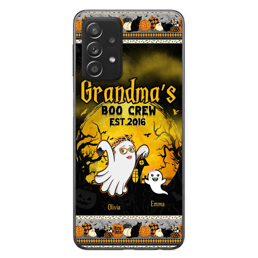 Custom Personalized Grandma Phone Case - Halloween Gift For Grandma - Upto 7 Kids - Grandma's Boo Crew - Case For iPhone/ Samsung