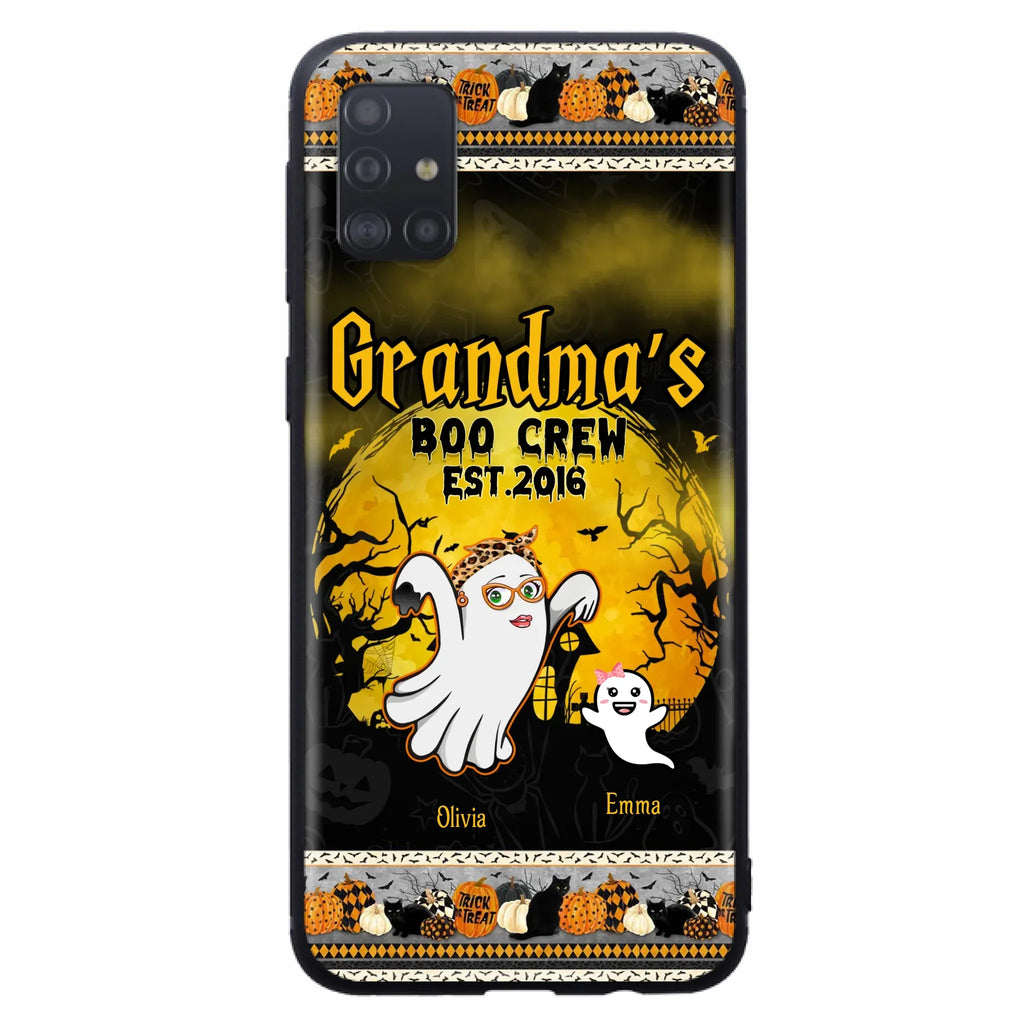 Custom Personalized Grandma Phone Case - Halloween Gift For Grandma - Upto 7 Kids - Grandma's Boo Crew - Case For iPhone/ Samsung