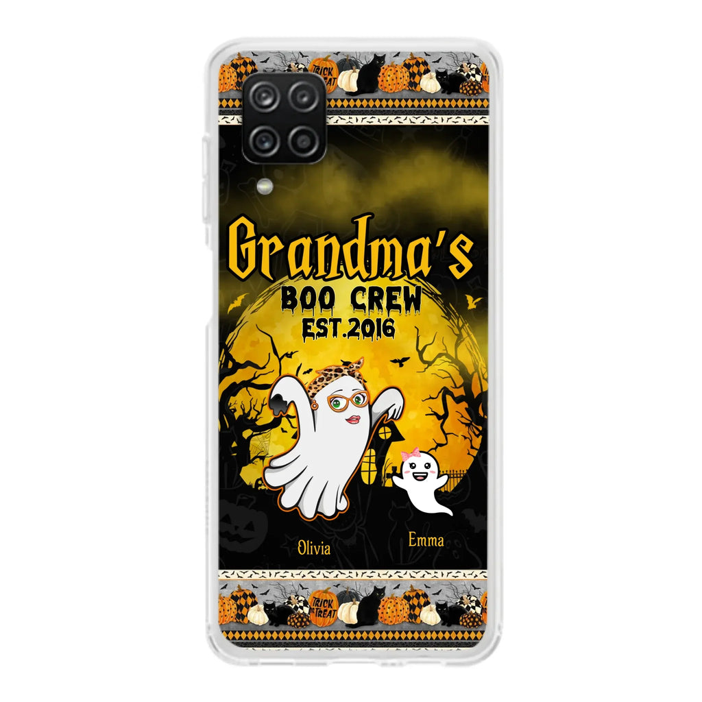 Custom Personalized Grandma Phone Case - Halloween Gift For Grandma - Upto 7 Kids - Grandma's Boo Crew - Case For iPhone/ Samsung