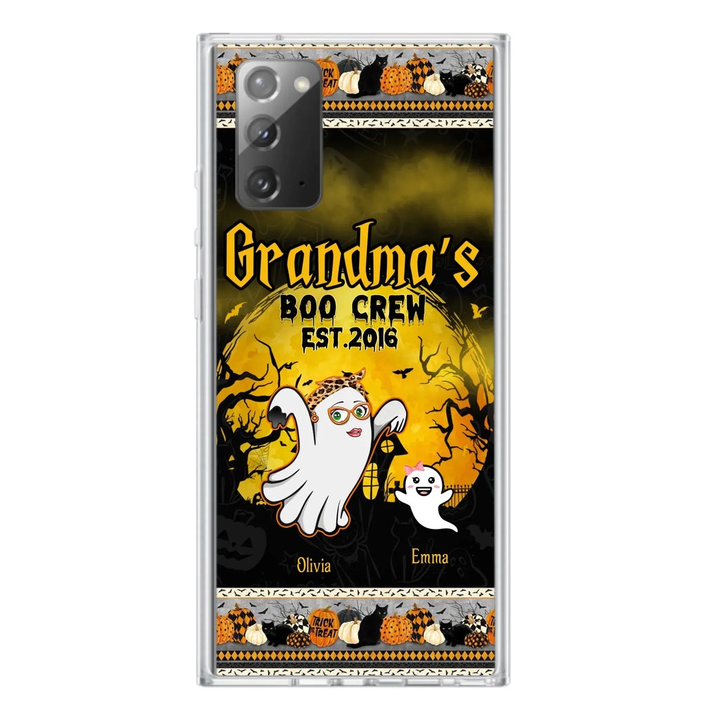 Custom Personalized Grandma Phone Case - Halloween Gift For Grandma - Upto 7 Kids - Grandma's Boo Crew - Case For iPhone/ Samsung