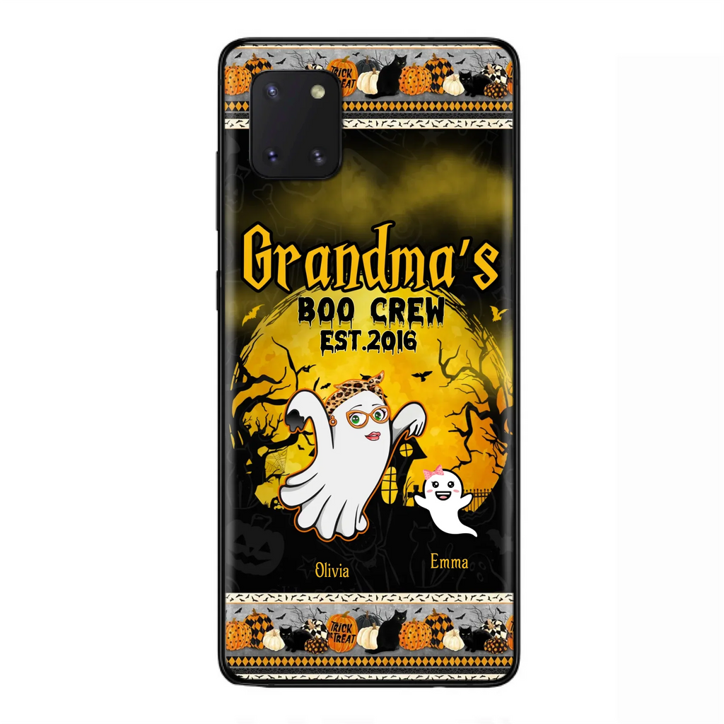 Custom Personalized Grandma Phone Case - Halloween Gift For Grandma - Upto 7 Kids - Grandma's Boo Crew - Case For iPhone/ Samsung