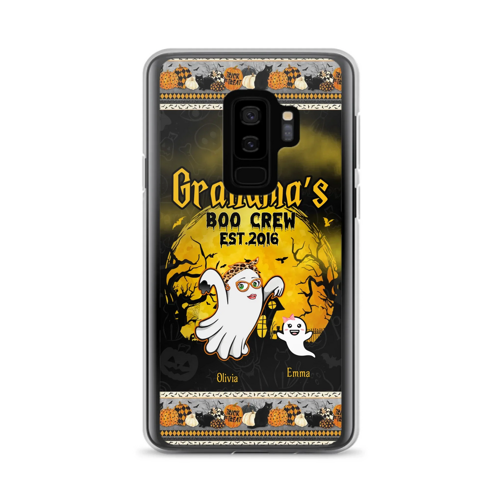 Custom Personalized Grandma Phone Case - Halloween Gift For Grandma - Upto 7 Kids - Grandma's Boo Crew - Case For iPhone/ Samsung