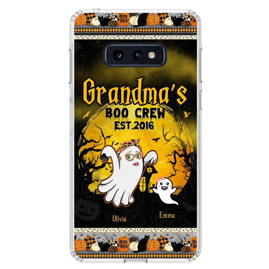 Custom Personalized Grandma Phone Case - Halloween Gift For Grandma - Upto 7 Kids - Grandma's Boo Crew - Case For iPhone/ Samsung