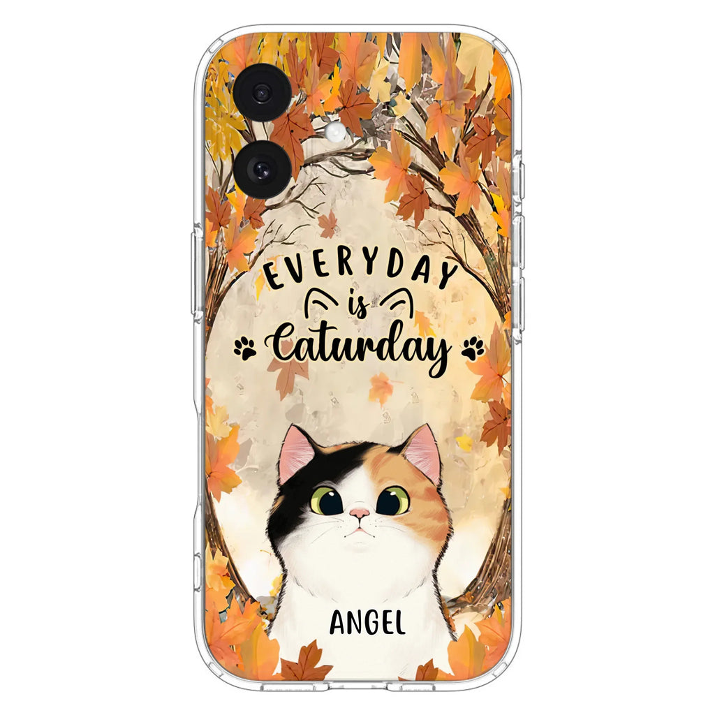 Custom Personalized Cat Phone Case For iPhone And Samsung - Gift Idea For Cat Lover - Up to 6 Cats - Everyday Is Caturday