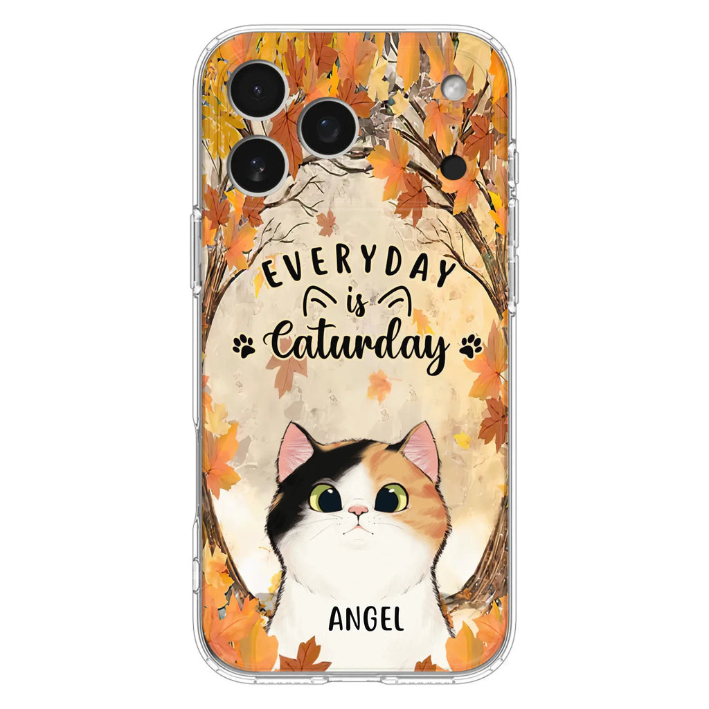 Custom Personalized Cat Phone Case For iPhone And Samsung - Gift Idea For Cat Lover - Up to 6 Cats - Everyday Is Caturday
