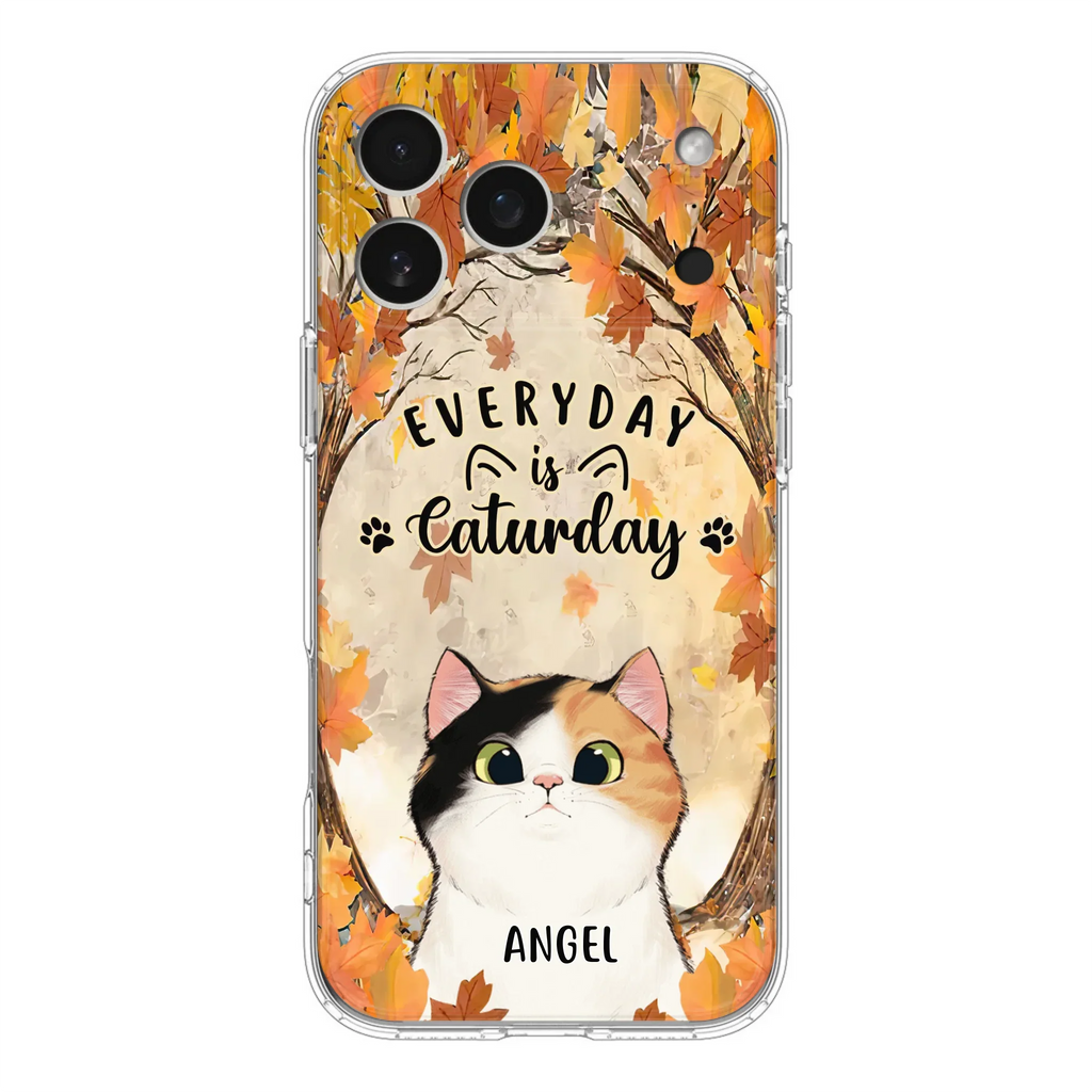 Custom Personalized Cat Phone Case For iPhone And Samsung - Gift Idea For Cat Lover - Up to 6 Cats - Everyday Is Caturday