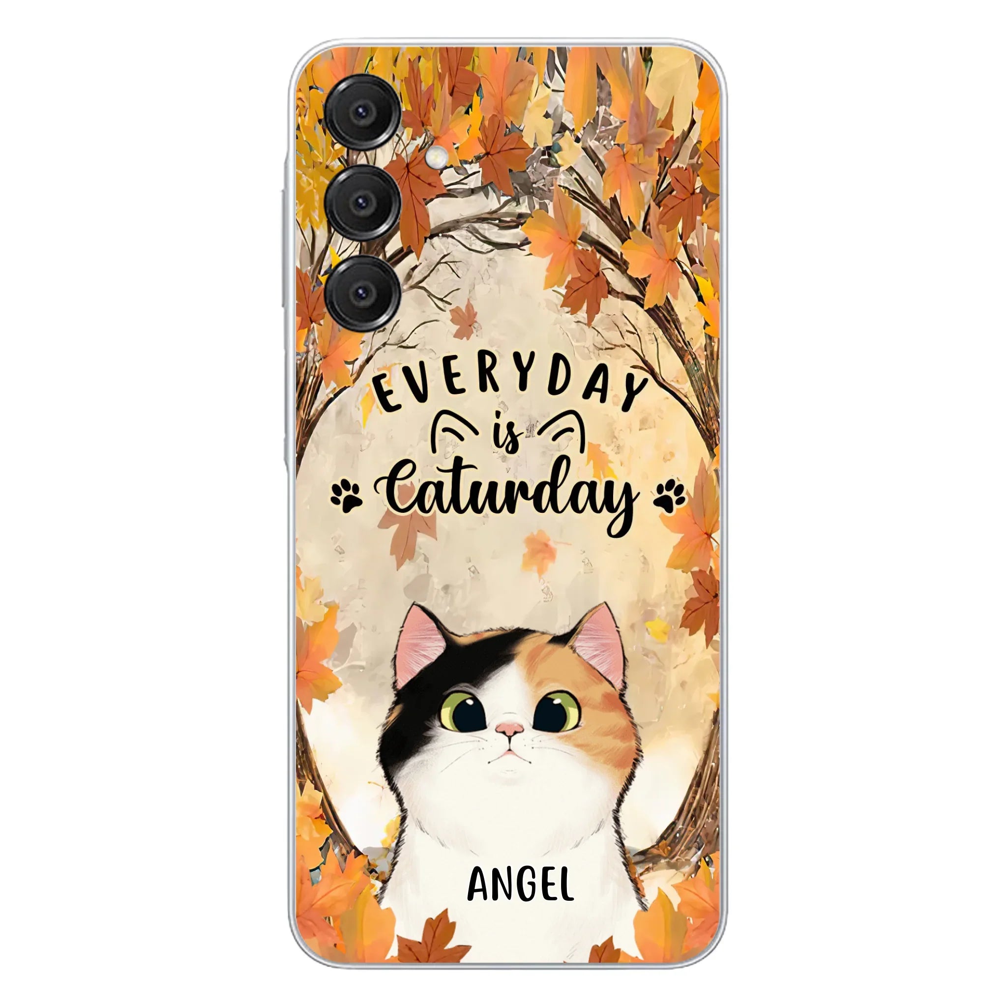 Custom Personalized Cat Phone Case For iPhone And Samsung - Gift Idea For Cat Lover - Up to 6 Cats - Everyday Is Caturday