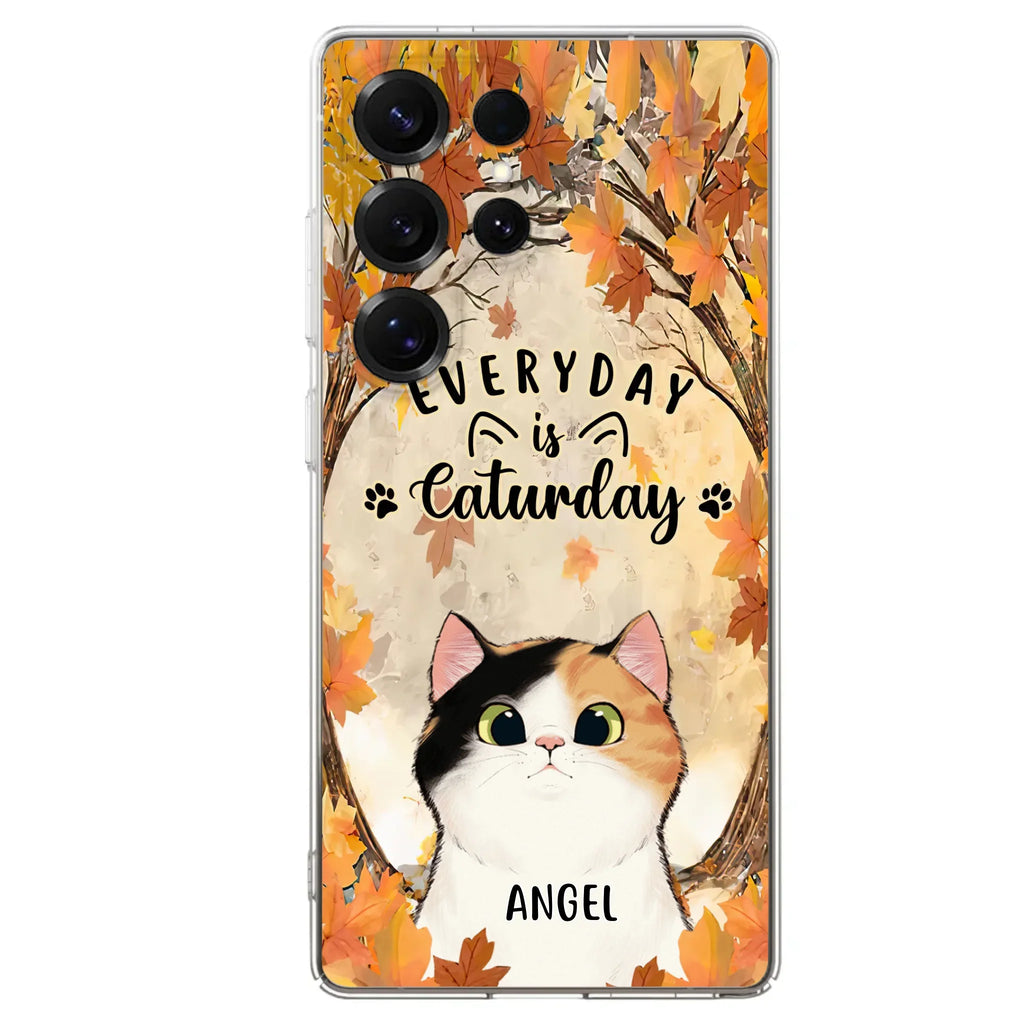Custom Personalized Cat Phone Case For iPhone And Samsung - Gift Idea For Cat Lover - Up to 6 Cats - Everyday Is Caturday