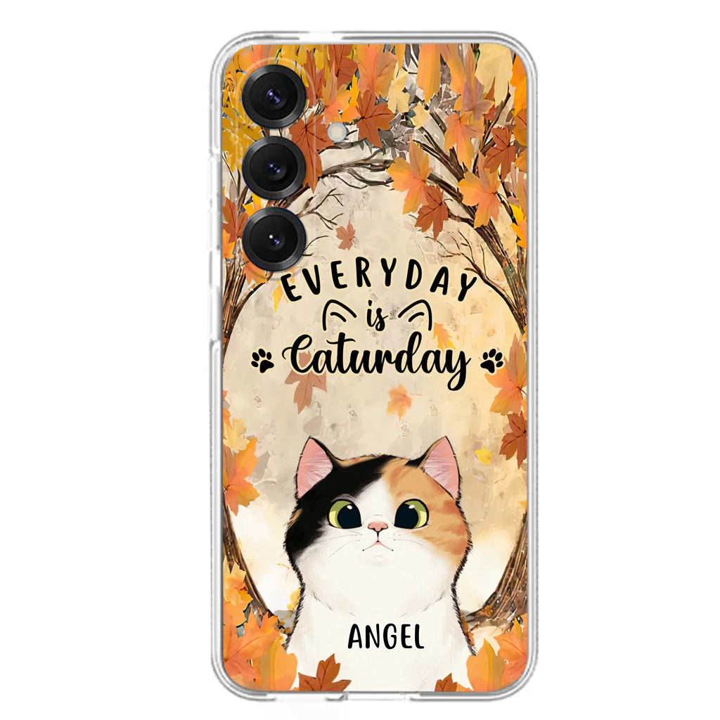 Custom Personalized Cat Phone Case For iPhone And Samsung - Gift Idea For Cat Lover - Up to 6 Cats - Everyday Is Caturday