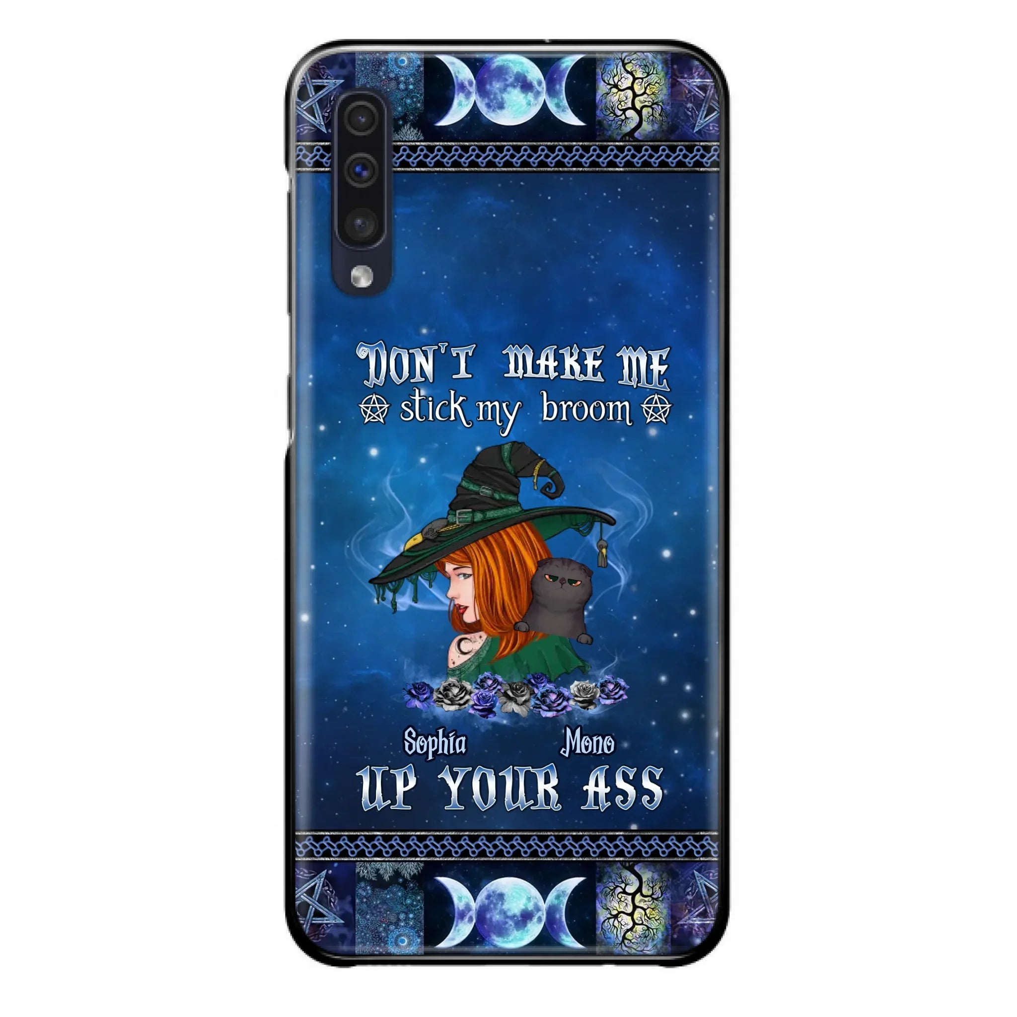 Personalized Witch Phone Case - Gift Idea For Witch Lover/ Halloween - Don't Make Me Stick My Broom Up Your Ass - Case For iPhone/Samsung
