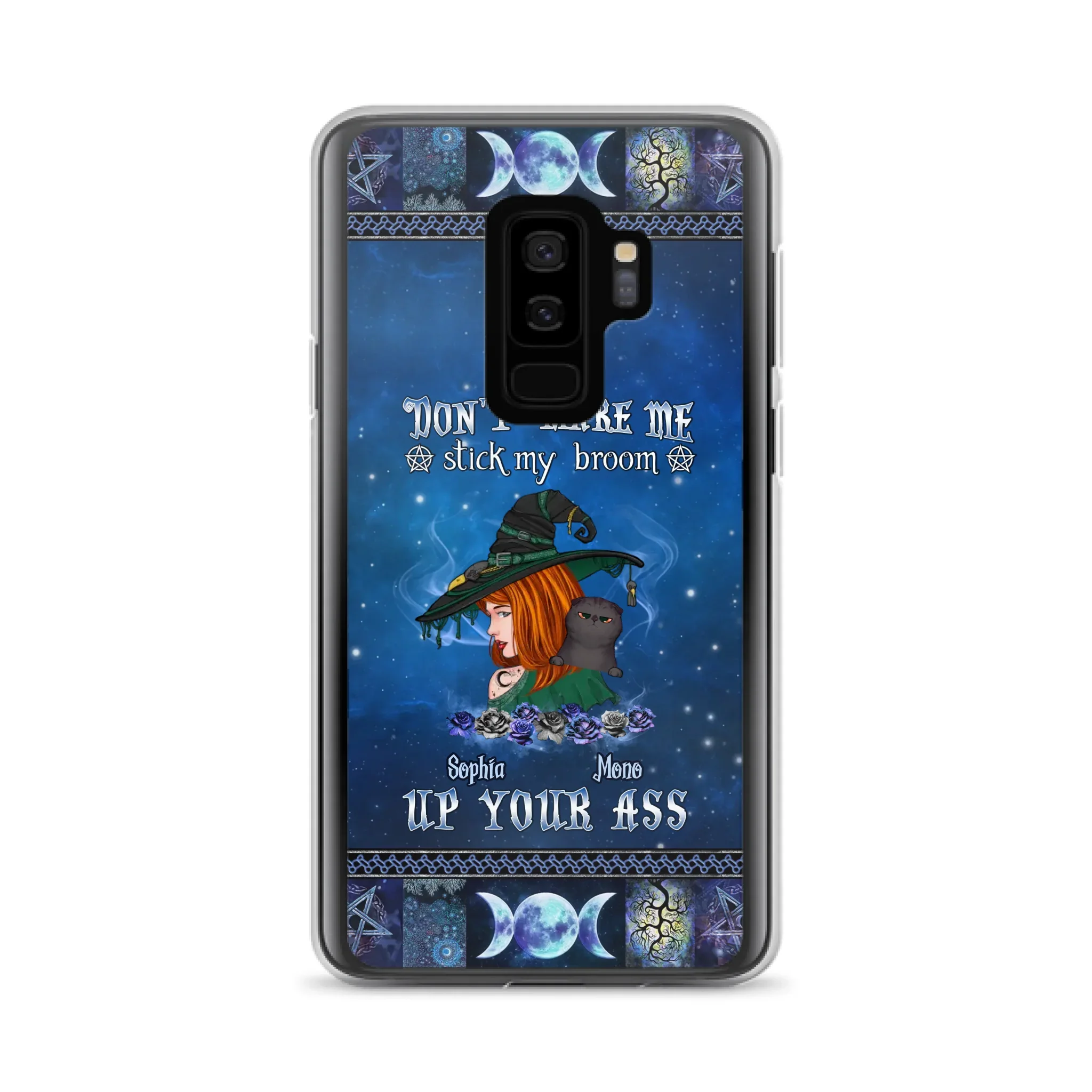 Personalized Witch Phone Case - Gift Idea For Witch Lover/ Halloween - Don't Make Me Stick My Broom Up Your Ass - Case For iPhone/Samsung