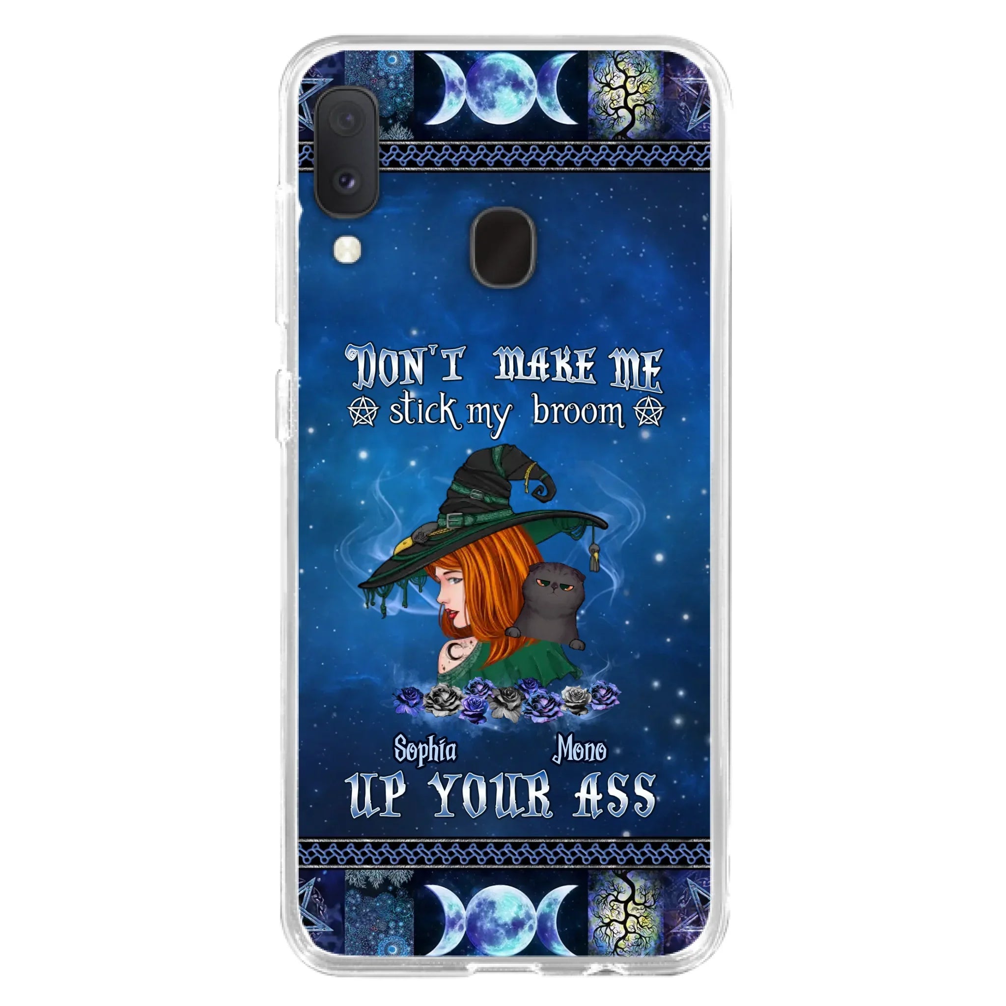 Personalized Witch Phone Case - Gift Idea For Witch Lover/ Halloween - Don't Make Me Stick My Broom Up Your Ass - Case For iPhone/Samsung