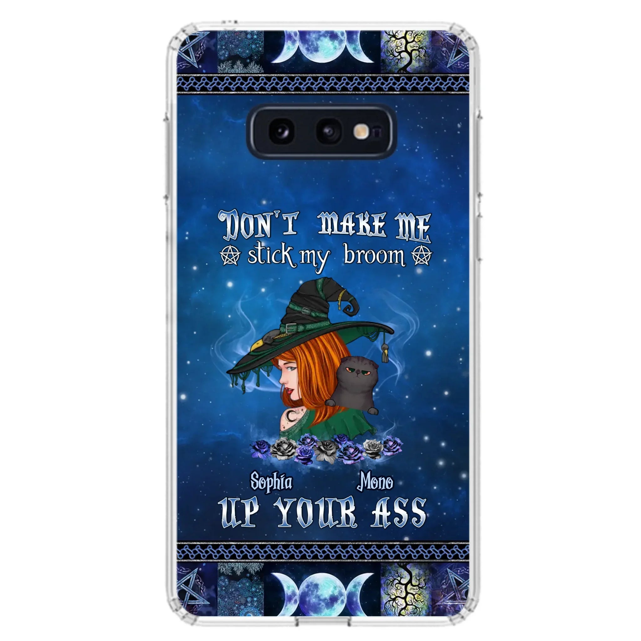 Personalized Witch Phone Case - Gift Idea For Witch Lover/ Halloween - Don't Make Me Stick My Broom Up Your Ass - Case For iPhone/Samsung
