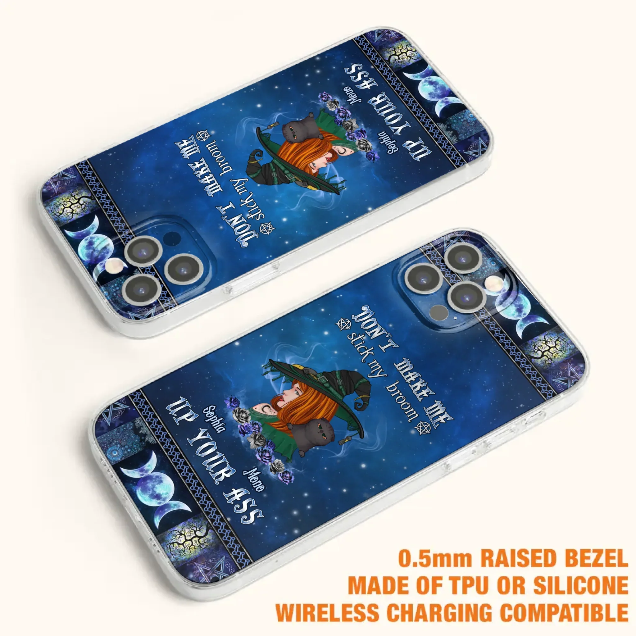 Personalized Witch Phone Case - Gift Idea For Witch Lover/ Halloween - Don't Make Me Stick My Broom Up Your Ass - Case For iPhone/Samsung