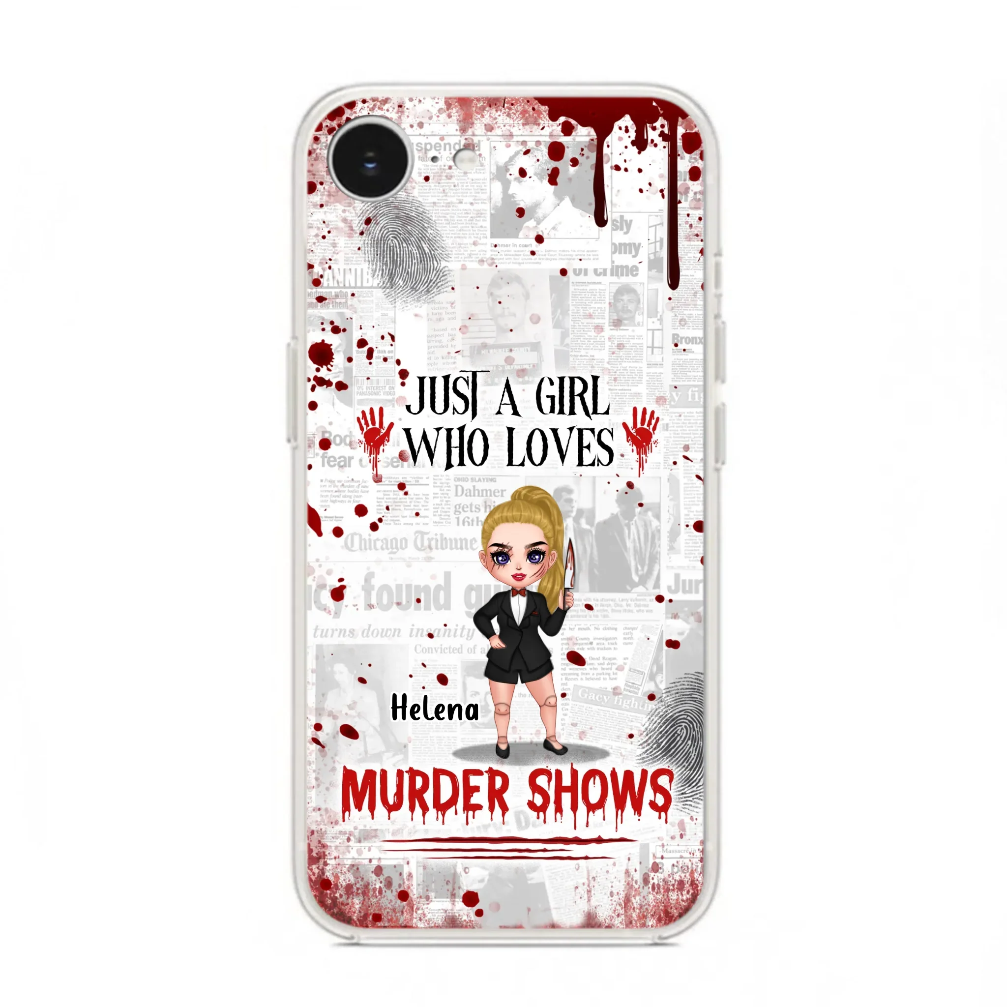 Personalized Witch Phone Case - Gift Idea For Witch Lover/ Halloween - Just A Girl Who Loves Murder Shows - Case For iPhone/Samsung