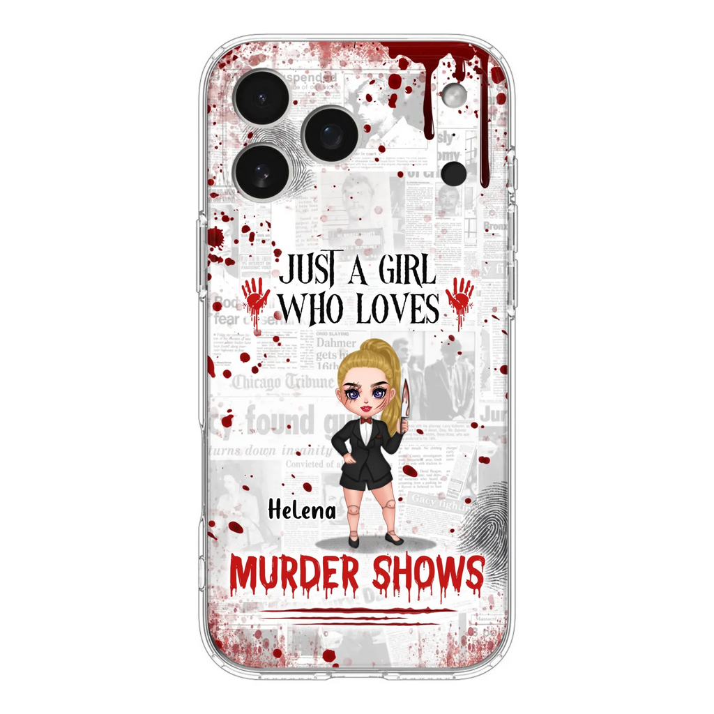 Personalized Witch Phone Case - Gift Idea For Witch Lover/ Halloween - Just A Girl Who Loves Murder Shows - Case For iPhone/Samsung