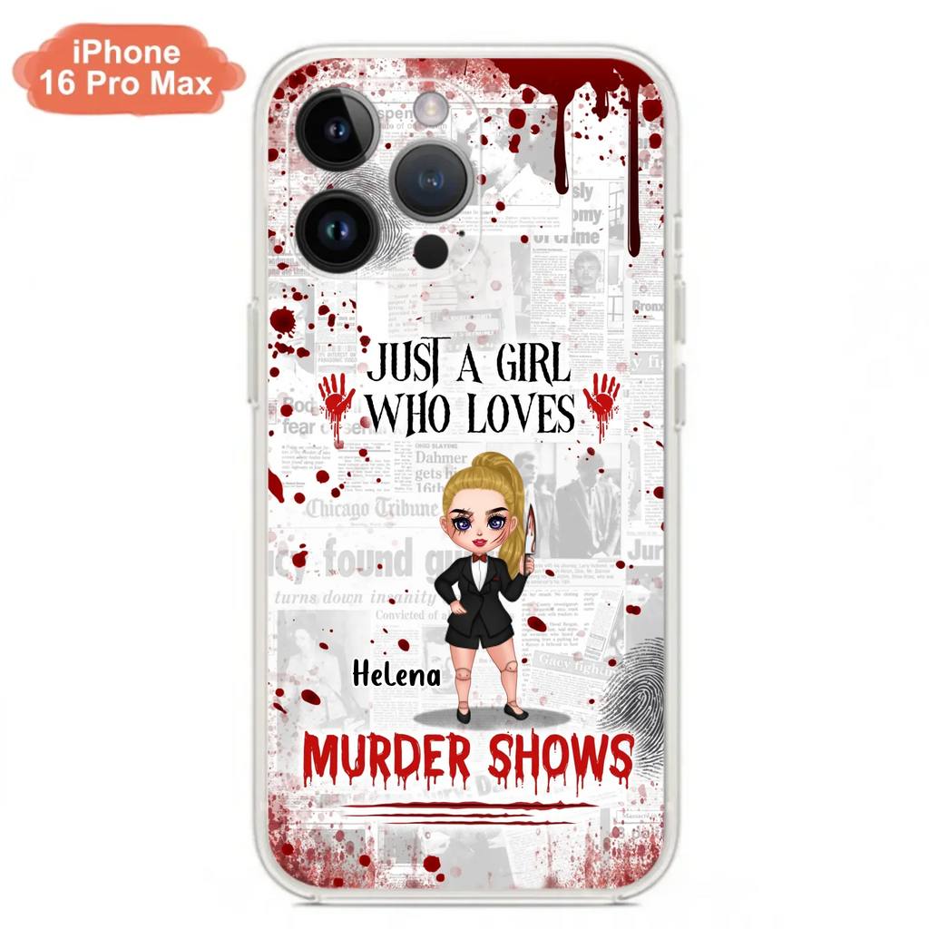Personalized Witch Phone Case - Gift Idea For Witch Lover/ Halloween - Just A Girl Who Loves Murder Shows - Case For iPhone/Samsung