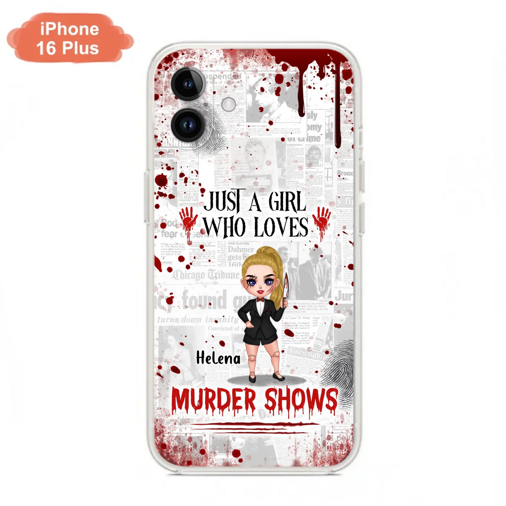 Personalized Witch Phone Case - Gift Idea For Witch Lover/ Halloween - Just A Girl Who Loves Murder Shows - Case For iPhone/Samsung