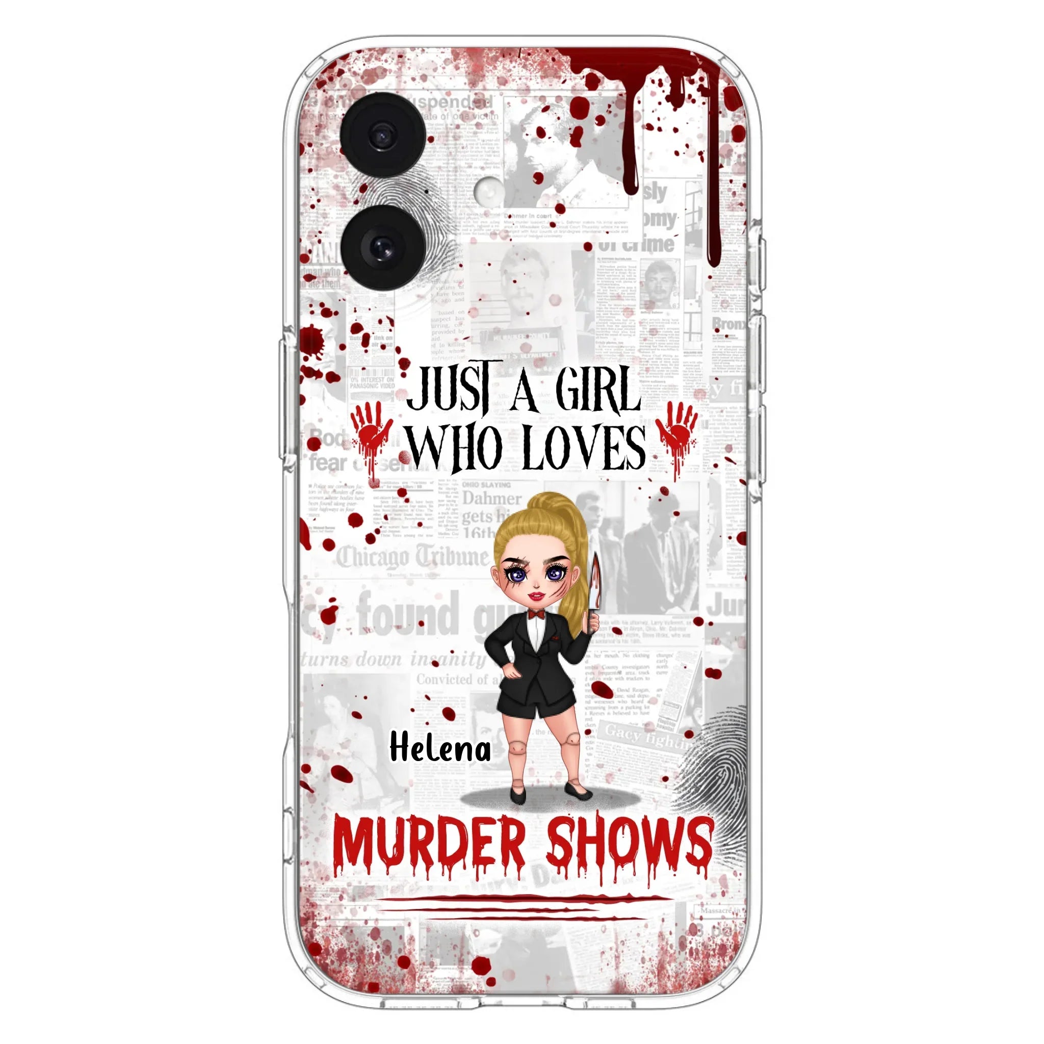 Personalized Witch Phone Case - Gift Idea For Witch Lover/ Halloween - Just A Girl Who Loves Murder Shows - Case For iPhone/Samsung