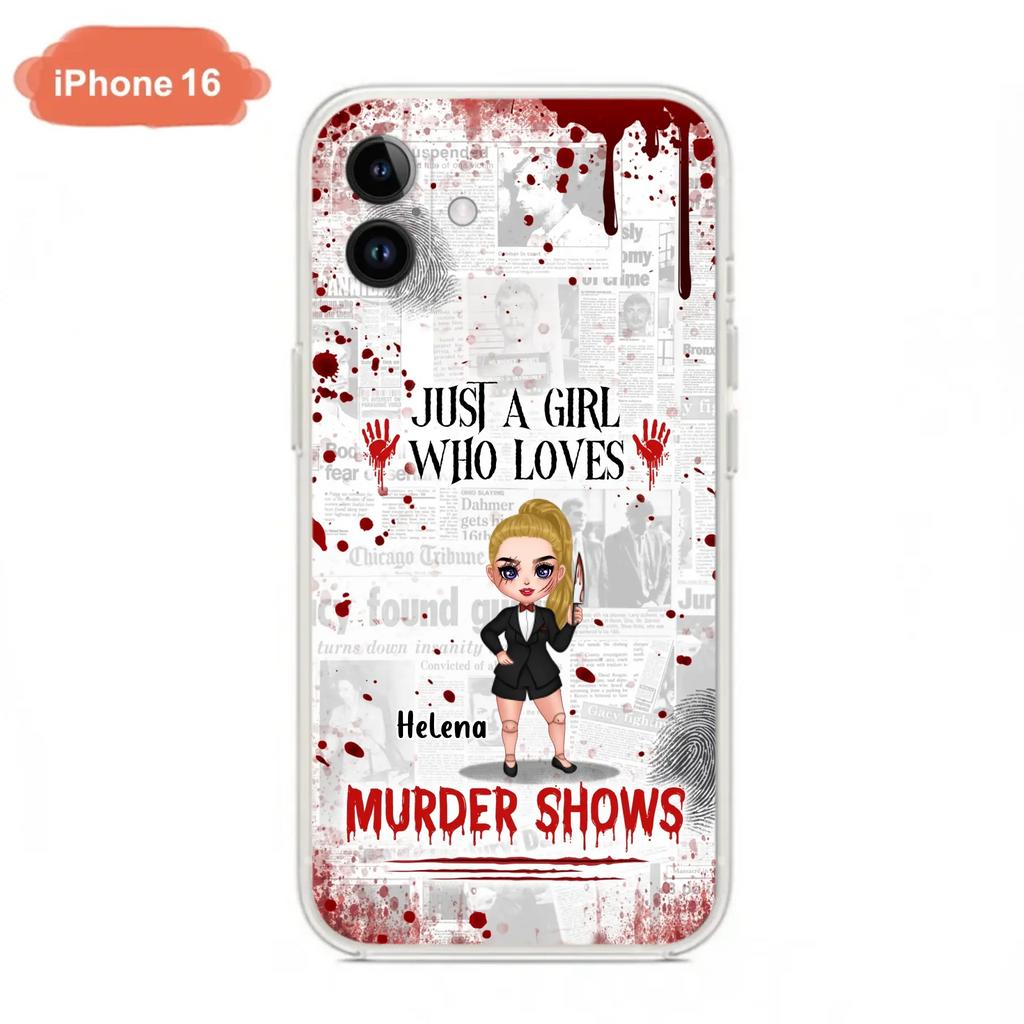 Personalized Witch Phone Case - Gift Idea For Witch Lover/ Halloween - Just A Girl Who Loves Murder Shows - Case For iPhone/Samsung
