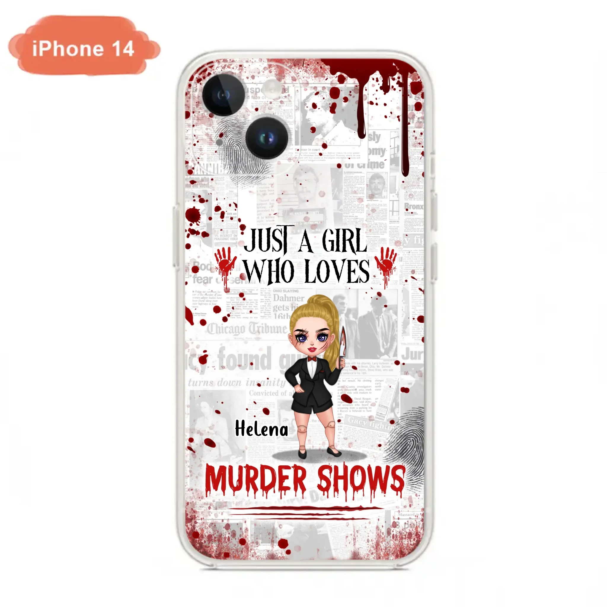Personalized Witch Phone Case - Gift Idea For Witch Lover/ Halloween - Just A Girl Who Loves Murder Shows - Case For iPhone/Samsung