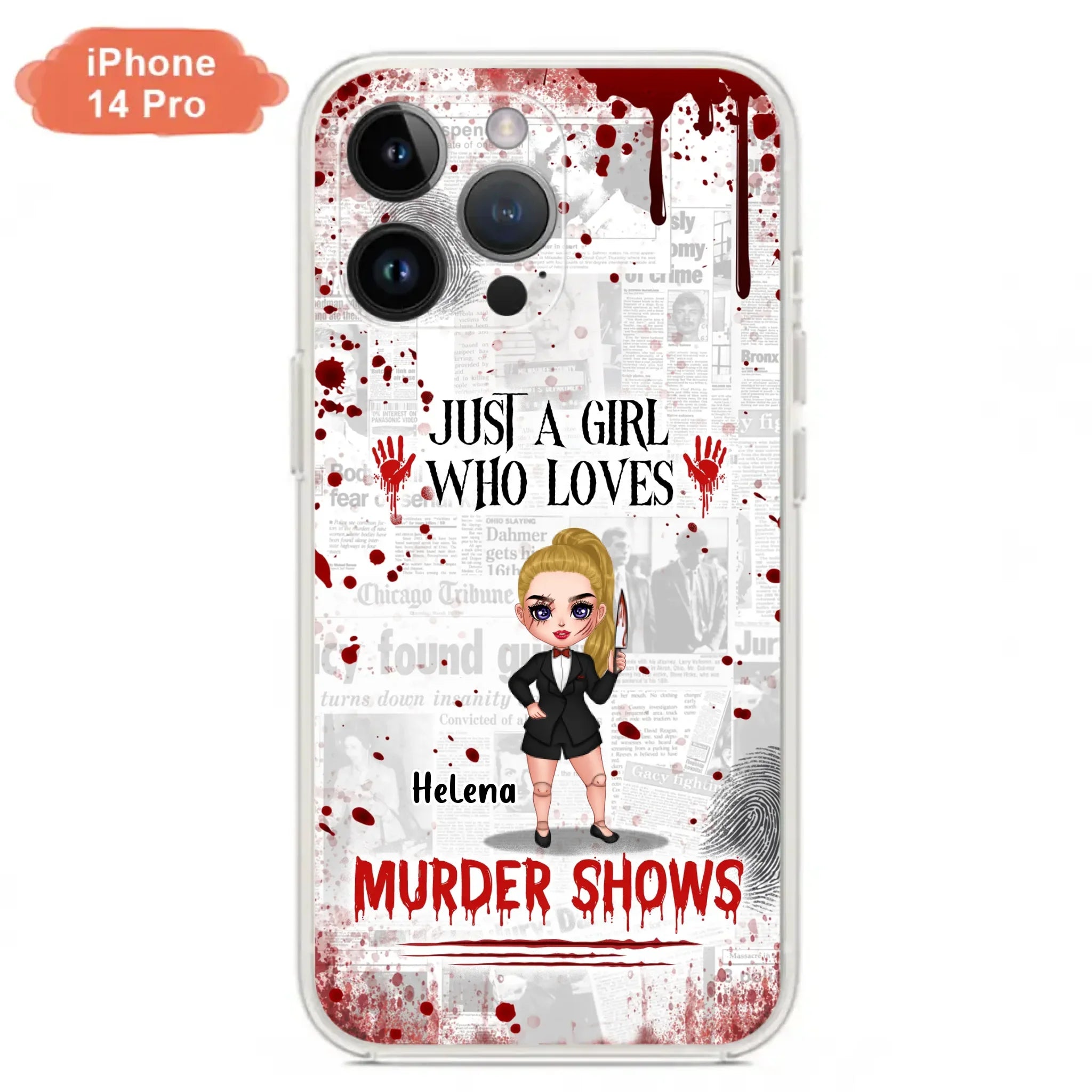 Personalized Witch Phone Case - Gift Idea For Witch Lover/ Halloween - Just A Girl Who Loves Murder Shows - Case For iPhone/Samsung