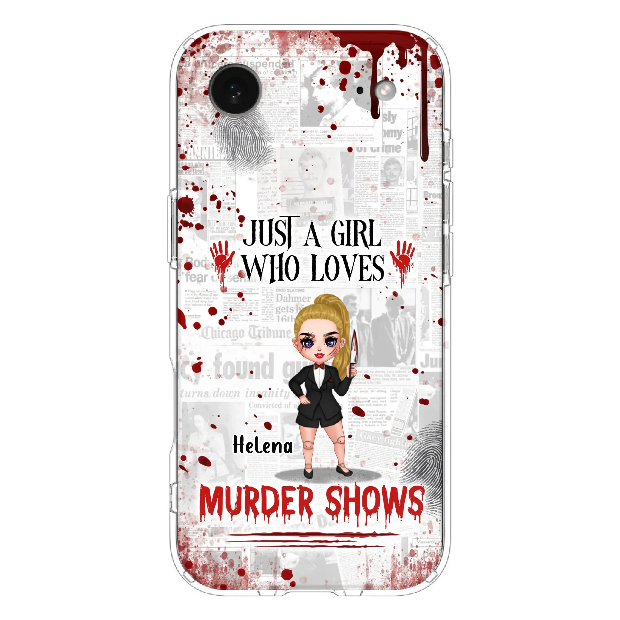 Personalized Witch Phone Case - Gift Idea For Witch Lover/ Halloween - Just A Girl Who Loves Murder Shows - Case For iPhone/Samsung