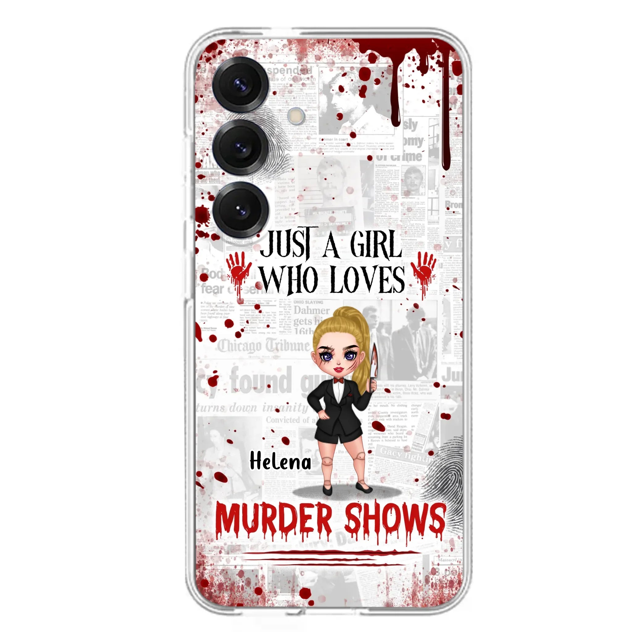 Personalized Witch Phone Case - Gift Idea For Witch Lover/ Halloween - Just A Girl Who Loves Murder Shows - Case For iPhone/Samsung