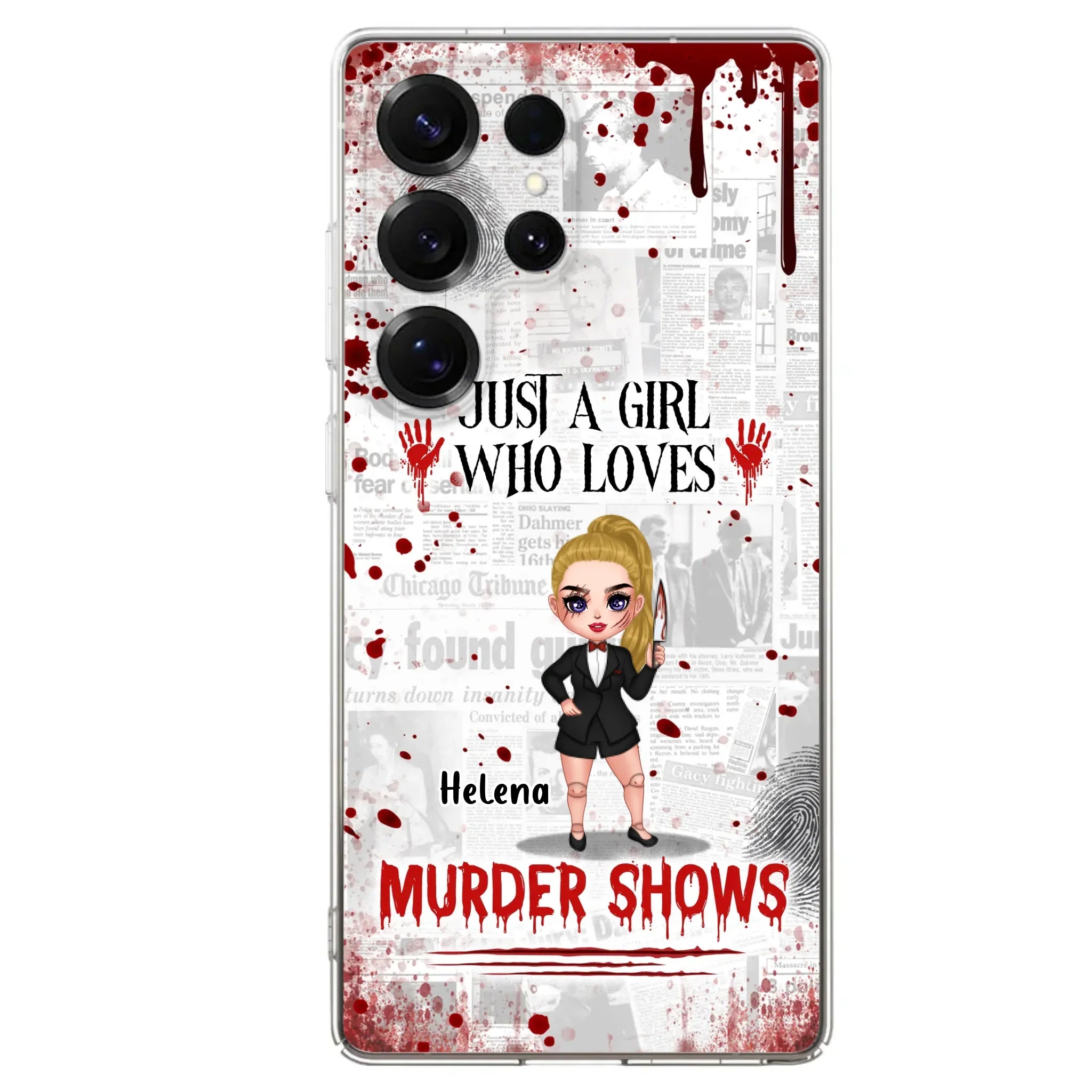 Personalized Witch Phone Case - Gift Idea For Witch Lover/ Halloween - Just A Girl Who Loves Murder Shows - Case For iPhone/Samsung