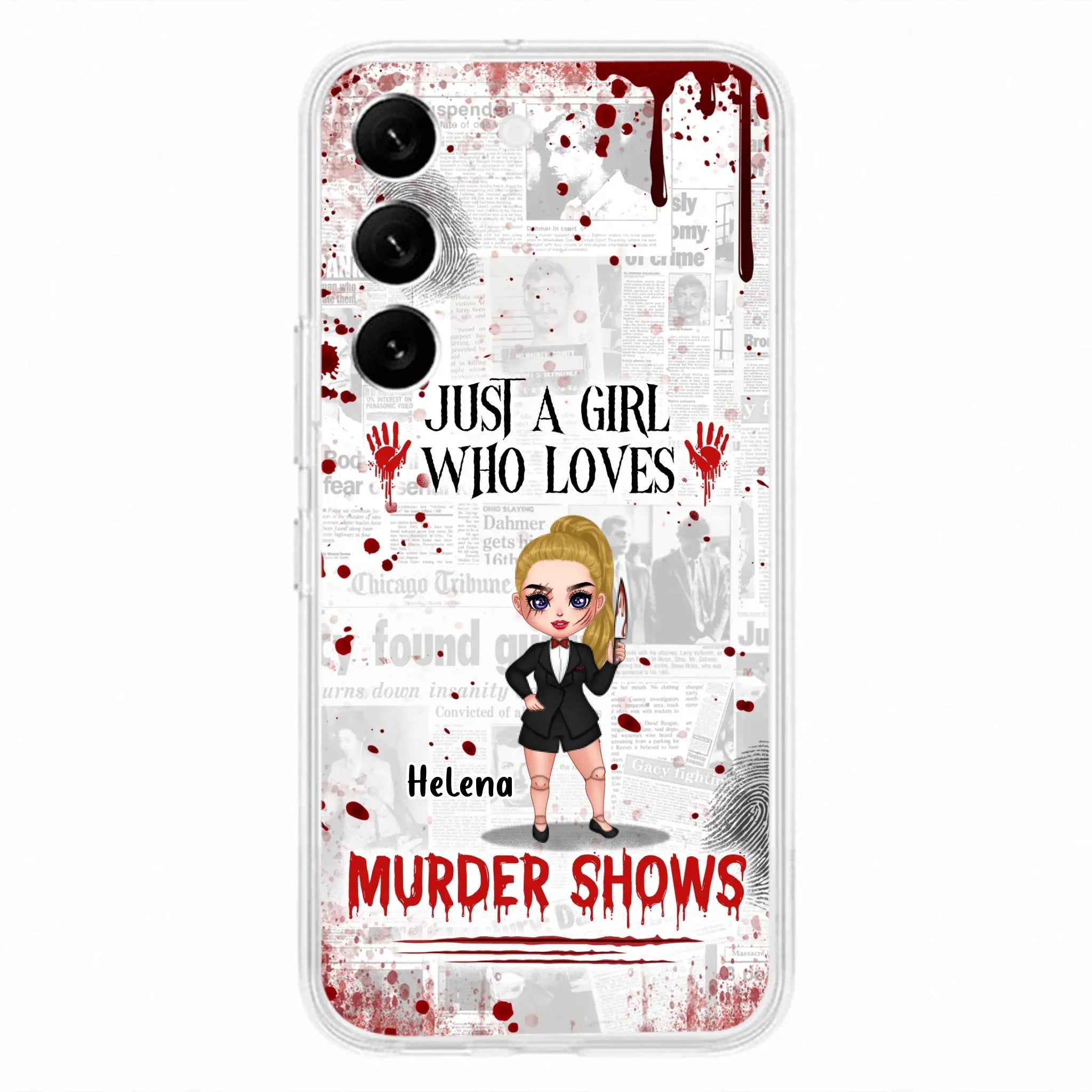 Personalized Witch Phone Case - Gift Idea For Witch Lover/ Halloween - Just A Girl Who Loves Murder Shows - Case For iPhone/Samsung